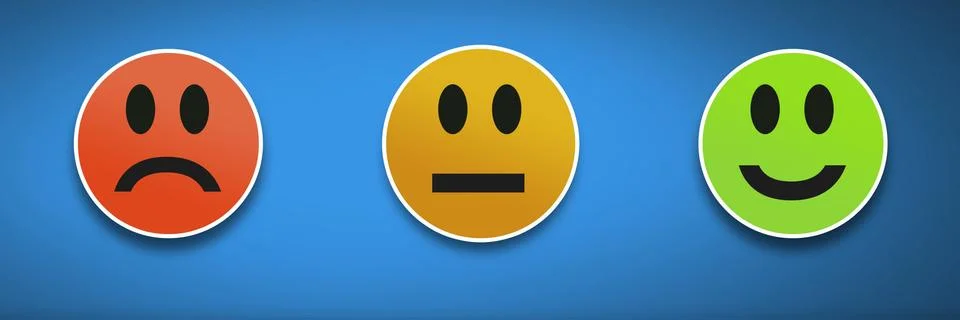 Feedback smiley faces satisfaction icons Stock Illustration