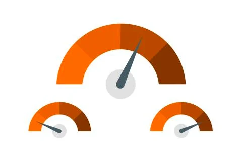 Feedback Speedometer, Customer Satisfaction Meter, Product Rating Icons - Vector Illustrazione stock