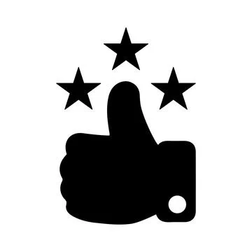 Feedback, star icon. Black vector graphics. Stock Illustration