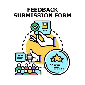 Feedback submission form concept with customer review 库存插图