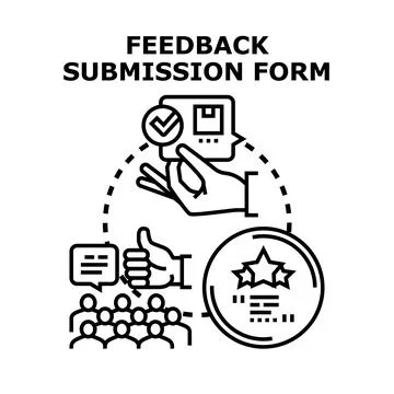 Feedback submission form concept with customer review Stock Illustration
