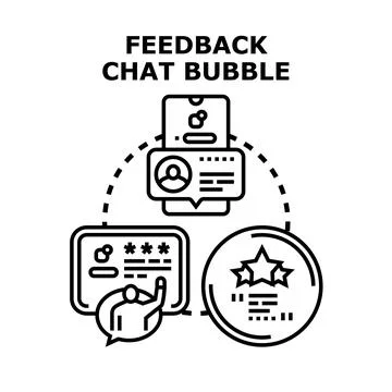 Feedback system chat bubble communication concept vector Иллюстрация