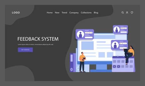 Feedback System concept. Flat vector illustration. 스톡 일러스트
