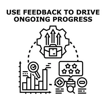 Feedback system driving continuous business progress concept Stock Illustration