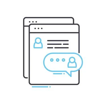 Feedback system line icon, outline symbol, vector illustration, concept sign Stock Illustration