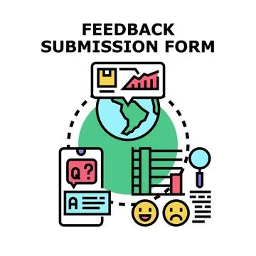 Feedback system submitting form with question answer survey Stock Illustration