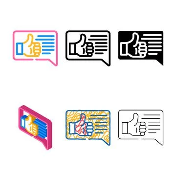 Feedback testimonial color icon vector variations Stock Illustration