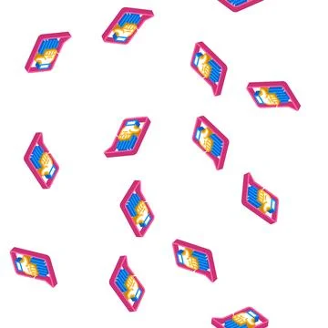 Feedback testimonial isometric icon seamless pattern Stock Illustration
