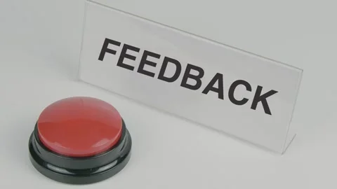 Feedback text or word displayed on a nameplate as a hand presses a button Stock Footage 307191677