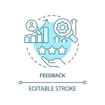 Feedback turquoise concept icon Illustrazione stock