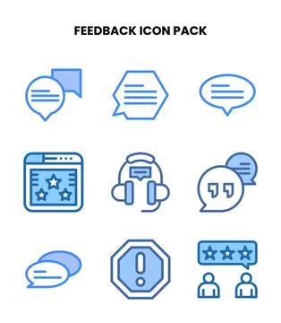 Feedback Two Colour Bundle Icons Pack Stock Illustration