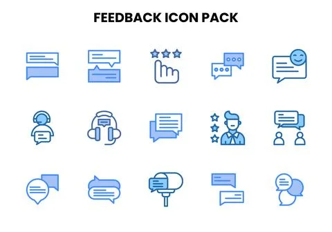 Feedback Two Colour Graphics Icons Pack Illustrazione stock