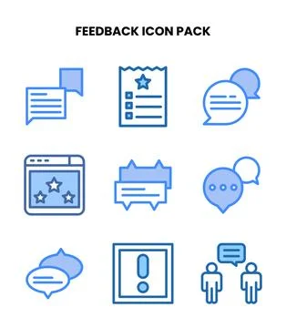 Feedback Two Colour Scalable Icons Pack Illustrazione stock