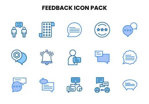 Feedback Two Colour Scalable Icons Pack Illustrazione stock