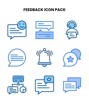Feedback Two Colour Scalable Icons Pack Illustrazione stock