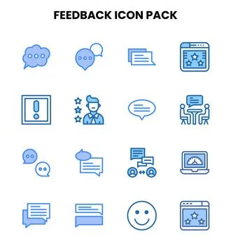 Feedback Two Colour Scalable Icons Pack Stock Illustration