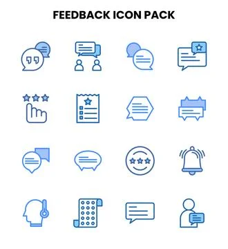 Feedback Two Colour Set Icons Pack Stockillustratie