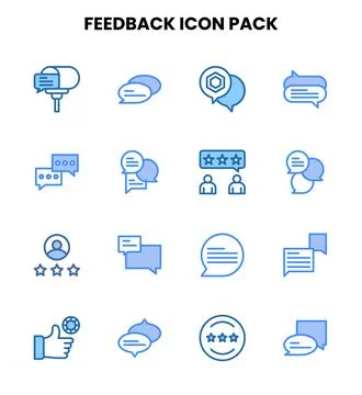 Feedback Two Colour UI Icons Pack Stock Illustration