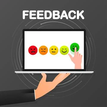 Feedback vector concept. Rank, level of satisfaction rating. Vector illustration Stockillustratie