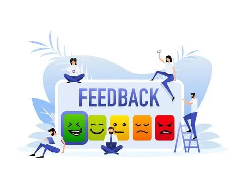 Feedback vector concept. Rank, level of satisfaction rating. Vector illustration 스톡 일러스트
