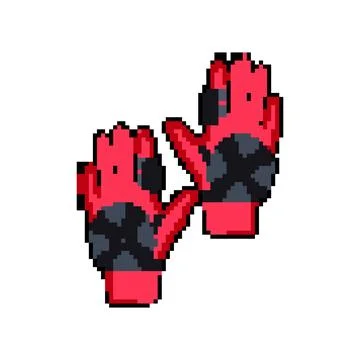 Feedback vr glove pixel art vector illustration Ilustração Stock
