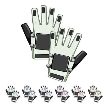 Feedback vr gloves cartoon vector graphic Stock Illustration