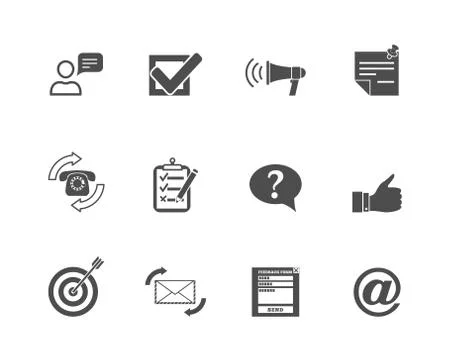 Feedback web icons set Stock Illustration