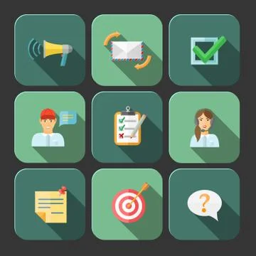 Feedback Web Icons Set Stock Illustration