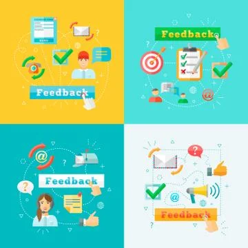Feedback web infographic elements set Stock Illustration