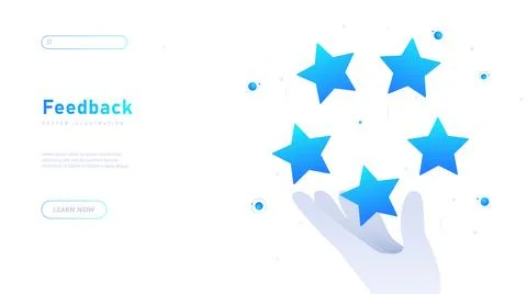 Feedback white poster vector Stock Illustration