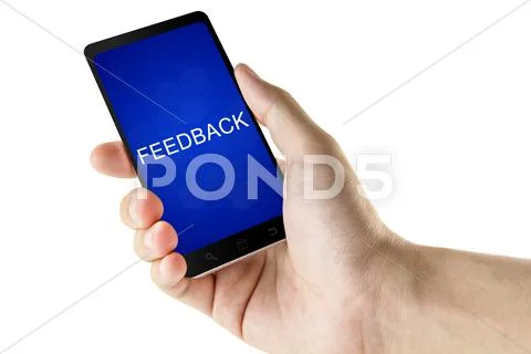 Feedback word on digital smart phone Stock Photos