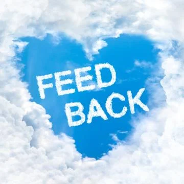 Feedback word inside love cloud blue sky only Stock Photos