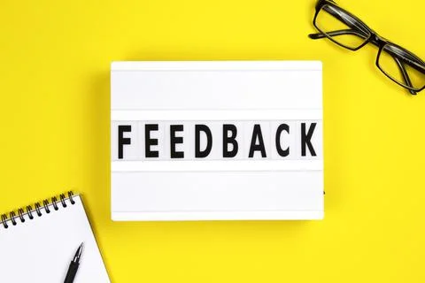 Feedback word on lightbox Foto stock