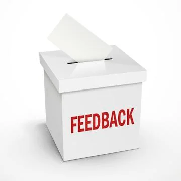 Feedback word on the white box Stock Illustration