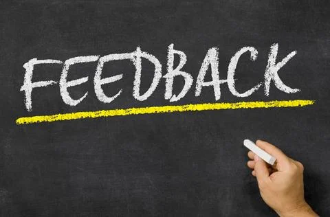 Feedback written on a blackboard Feedback written on a blackboard Copyrigh... Stockfoto's