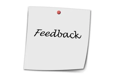 Feedback written on a memo Stock Illustration