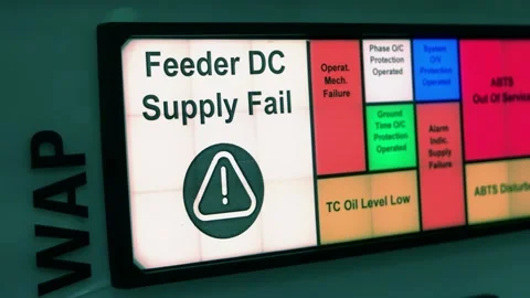 Feeder DC supply fail on the machine digital screen. Stock Footage 191151495
