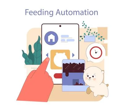 Feeding Automation concept. イラスト素材