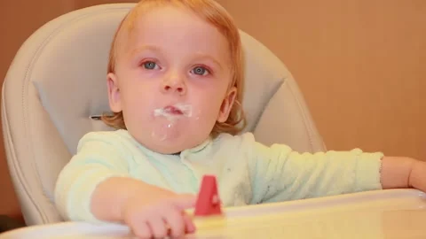 Feeding the baby Stock Footage 138329371