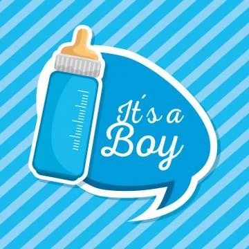 Feeding bottle with chat bubble message Illustrazione stock