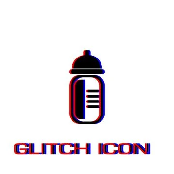 Feeding bottle icon flat. Stock Illustration