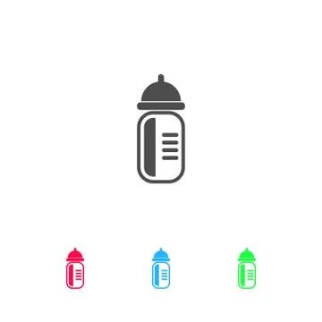 Feeding bottle icon flat. Stock Illustration