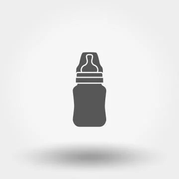 Feeding bottle. Icon. Vector. Silhouette. Flat design Stock Illustration