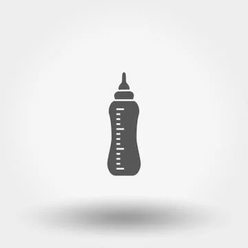 Feeding bottle. Icon. Vector. Silhouette. Flat design Stock Illustration