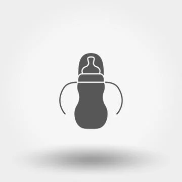 Feeding bottle. Icon. Vector. Silhouette. Flat design Stock Illustration