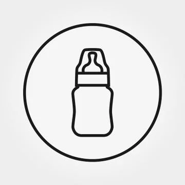 Feeding bottle. Universal Icon. Vector. Editable Thin line. Stock Illustration
