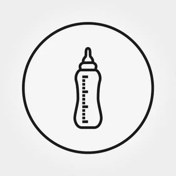 Feeding bottle. Universal Icon. Vector. Editable Thin line. Stock Illustration