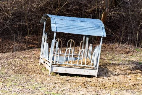 Feeding box for cows Stock Photos