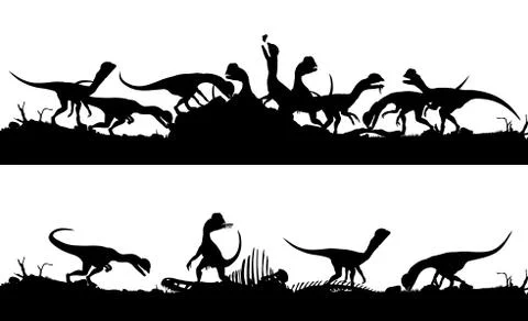 Feeding dinsosaurs Illustrazione stock