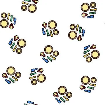 Feeding play set vector seamless pattern 库存插图
